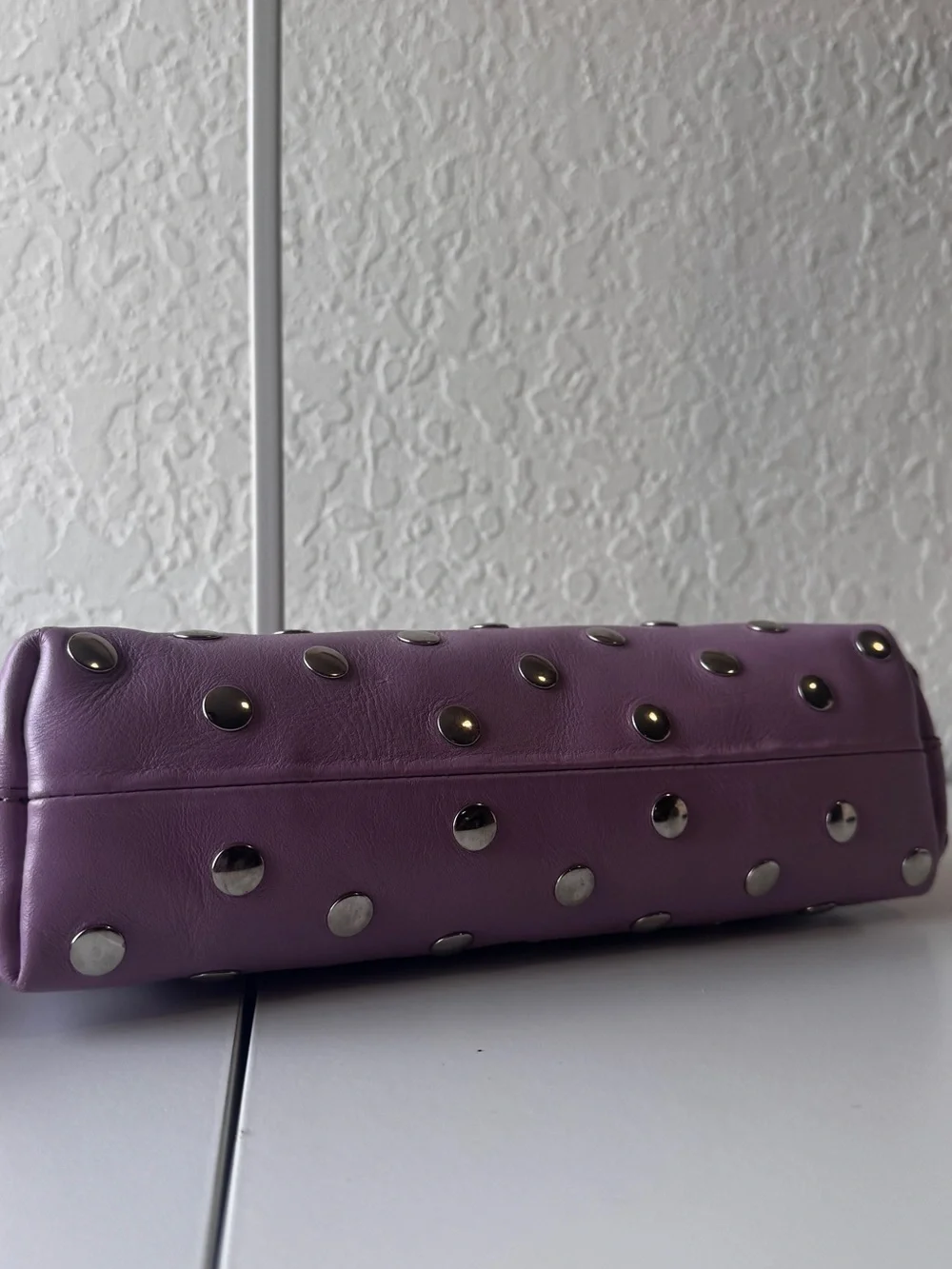 Mercules Studded Crossbody Shoulder Bag with Removable Strap in Lavendar